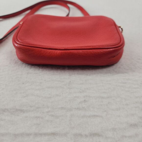 Michael Kors Hamilton Red Crossbody Bag Gold Chain Hardware Small Size Chic - Picture 6 of 9